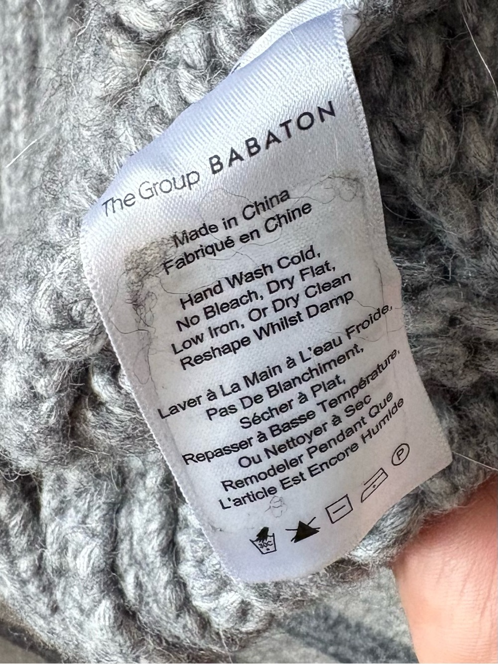 Aritzia Babaton Light Gray Marled Knit Merino Wool & Alpaca Sweater Small EUC - Picture 6 of 7